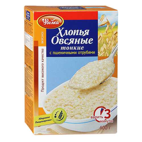 Хлопья Увелка овсяные тонкие 400 г в ЭССЕН