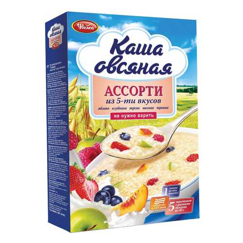 Каша Увелка ассорти из 5-ти вкусов овсяная 5 пакетов по 40 г в ЭССЕН