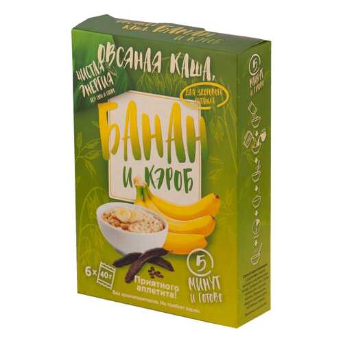 Овсяная каша с бананом и кэробом Ricos в пакетиках 6*40 г в ЭССЕН