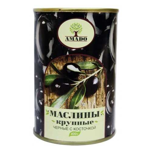 Черные маслины Amado с косточкой крупные 400 г в ЭССЕН