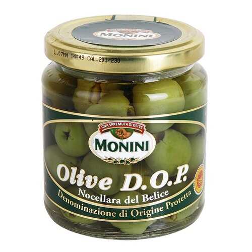Оливки зелёные Monini D.O.P. без косточки 120 г стекло Италия в ЭССЕН