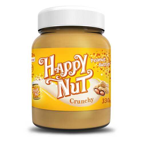 Арахисовая паста Happy Nut Crunchy с кусочками 330 г в ЭССЕН