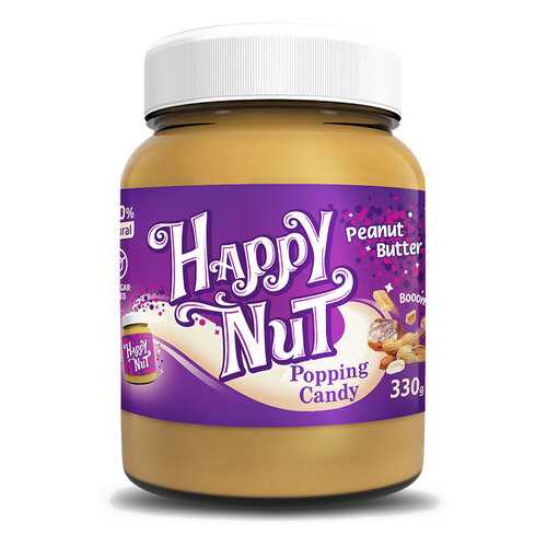Арахисовая паста HAPPY NUT со взрывной карамелью 330 г в ЭССЕН