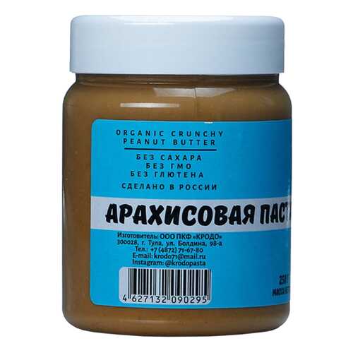 Арахисовая паста Krodo с кусочками арахиса 250 г в ЭССЕН