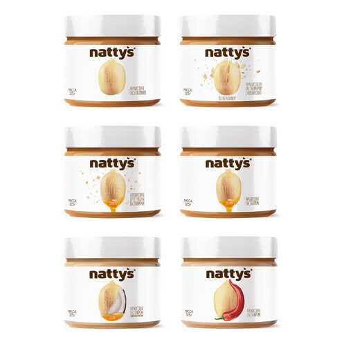 Набор арахисовых паст Nattys Peanut butter mix natbox 6 штук 325 г в ЭССЕН