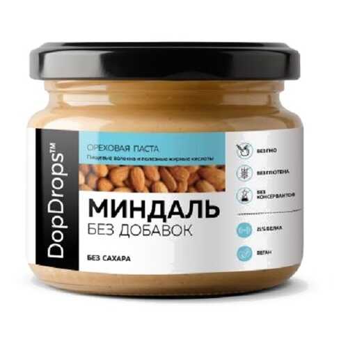 Ореховая паста DopDrops Миндальная без добавок 250 г в ЭССЕН