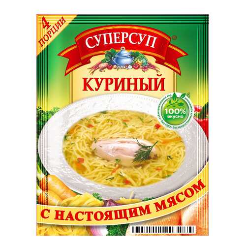 Суп суперсуп куриный с настоящим мясом 70 г в ЭССЕН