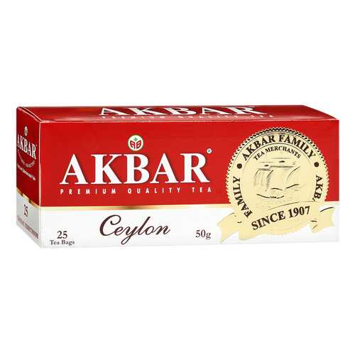 Чай черный Akbar цейлонский 25 пакетиков в ЭССЕН