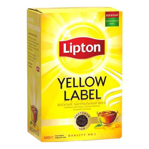 Чай черный Lipton yellow label байховый листовой 100 г в ЭССЕН