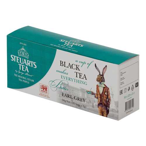 Чай черный Steuarts black tea earl grey 25 пакетиков в ЭССЕН