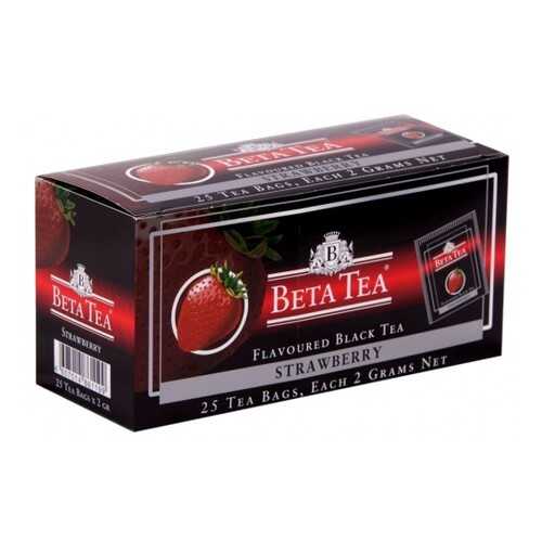 Чай черный в пакетиках для чашки Beta Tea клубника 25*2 г в ЭССЕН