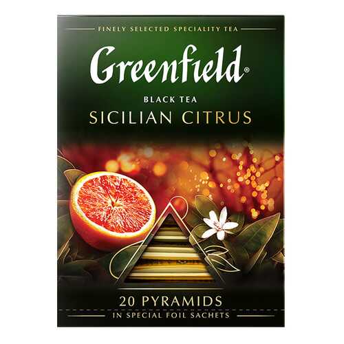 Чай черный в пирамидках Greenfield Sicilian Citrus 20 пакетиков в ЭССЕН