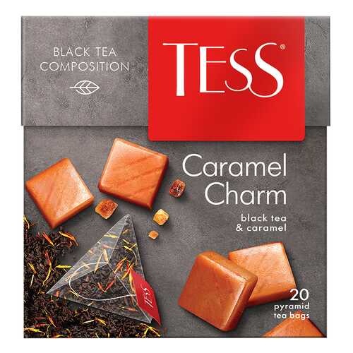 Чай черный в пирамидках Tess Caramel Charm 20 пакетиков в ЭССЕН