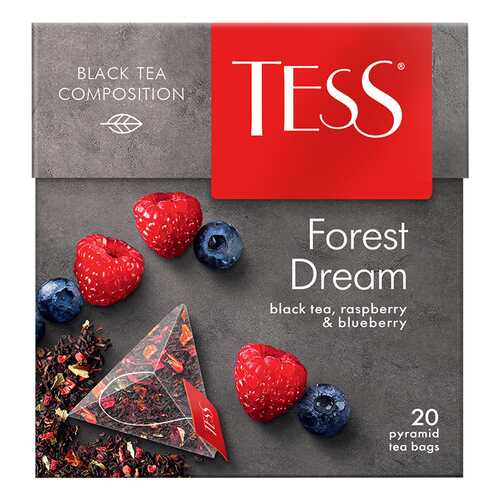 Чай черный в пирамидках Tess Forest Dream 20 пакетиков в ЭССЕН