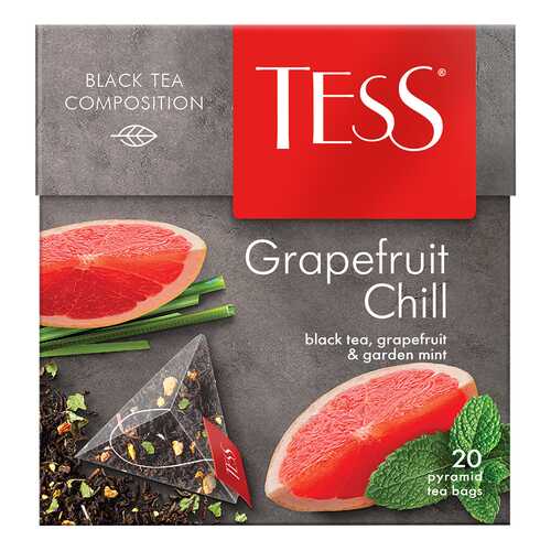 Чай черный в пирамидках Tess Grapefruit Chill 20 пакетиков в ЭССЕН