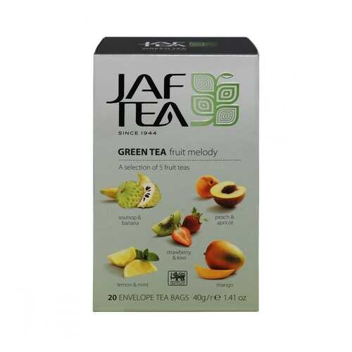 Чай Jaf Tea Green Fruit Melody зеленый с добавками ассорти 5 видов по 4 сашета в ЭССЕН