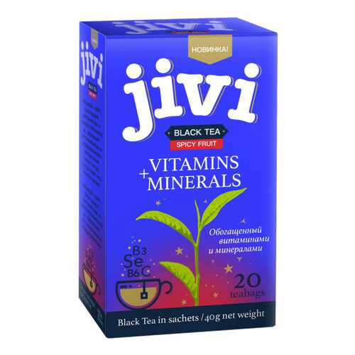 Чай Jivi Black tea Spicy Fruit, черный с добавками, 20 пакетиков в ЭССЕН