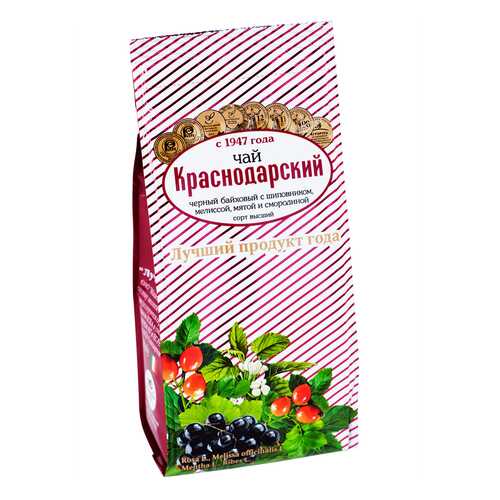 Чай Краснодарский С шиповником, мелиссой, мятой и смородиной черный листовой 100 г в ЭССЕН