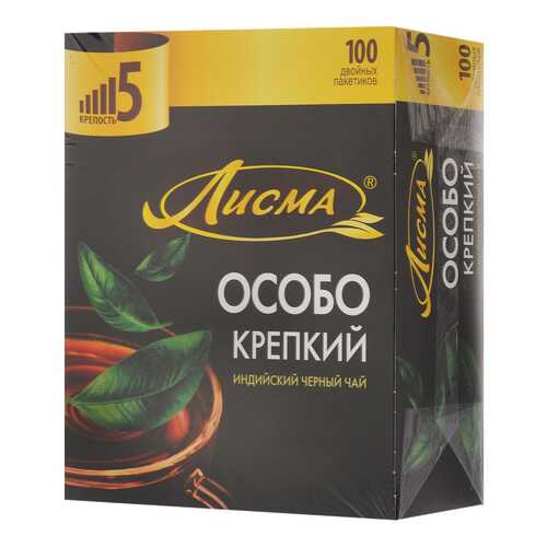 Чай Лисма особо крепкий черный 100 пакетиков в ЭССЕН