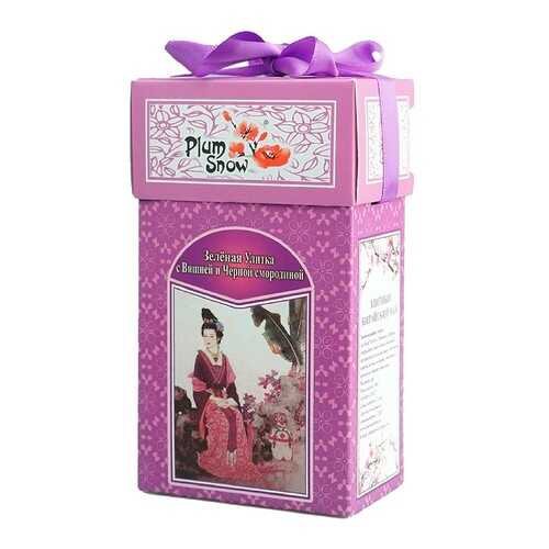 Чай Plum Snow Зелёная Улитка с Вишней и Черной смородиной, зелёный листовой, 100 гр в ЭССЕН
