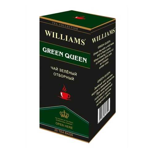 Чай Williams Green Queen, зеленый отборный, 25 пакетиков в ЭССЕН