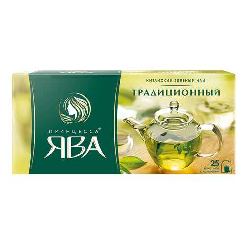 Чай зеленый Принцесса Ява Традиционный 25 пакетиков в ЭССЕН