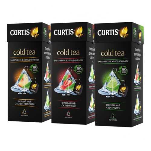 Набор чая Curtis Cold tea, ассорти , 12 пирамидок х 3 упаковки в ЭССЕН