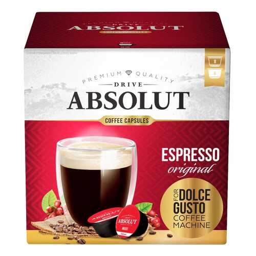 Кофе Absolut Drive Espresso Original в капсулах для кофемашины Dolce Gusto 16 капсул в ЭССЕН