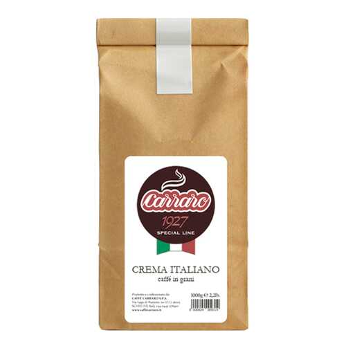 Кофе Carraro crema italiano зерновой 1 кг в ЭССЕН