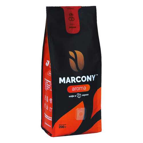 Кофе Marcony AROMA со вкусом вишни в зёрнах 200 г в ЭССЕН