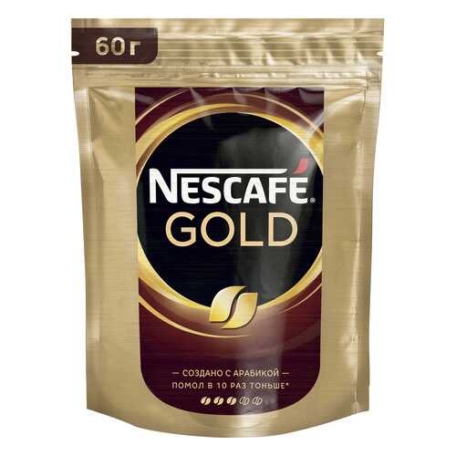 Кофе растворимый Nescafe gold сублимированный пакет 60 г в ЭССЕН