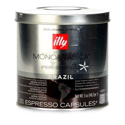 Кофе в капсулах Illy Brazil средней обжарки 21 капсула банка Италия в ЭССЕН