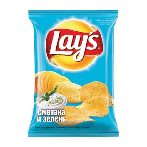 Чипсы Lay's из натурального картофеля сметана, зелень 90 г в ЭССЕН