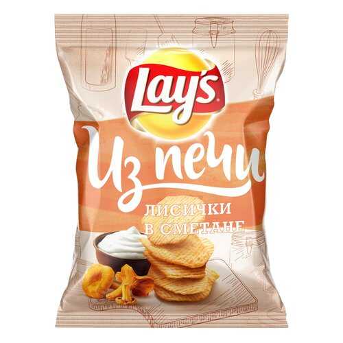 Картофельные чипсы Lay's из печи лисички в сметане 85 г в ЭССЕН