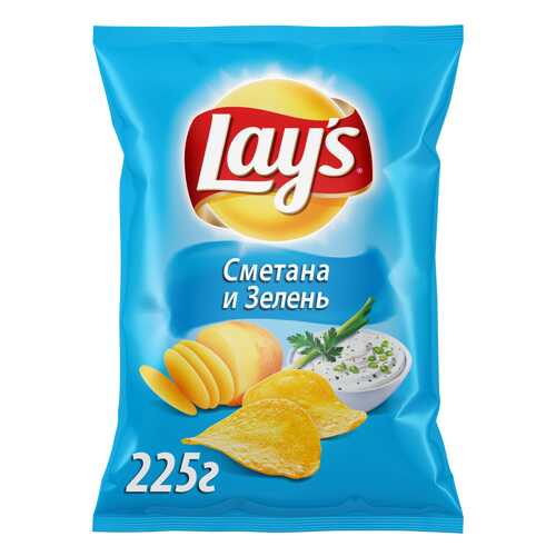 Картофельные чипсы Lay's сметана и зелень 225 г в ЭССЕН