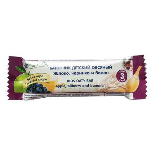 Батончик детский Fleur alpine овсяный с яблоком, черникой и бананом с 3-х лет 23 г в ЭССЕН