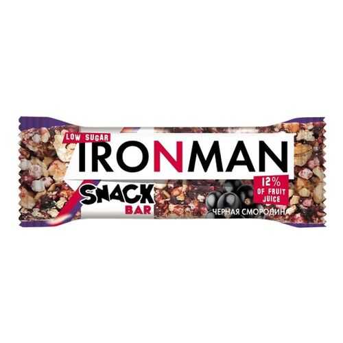 Батончик Snack Bar Ironman черная смородина и темная глазурь без сахара 40 г в ЭССЕН