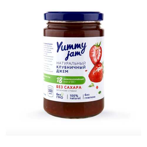 Джем Yummy jam клубничный без сахара 350 г в ЭССЕН