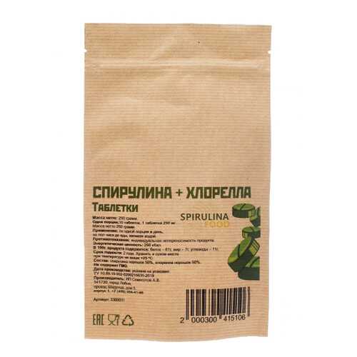 Спирулина + Хлорелла таблетки 250 гр. в ЭССЕН