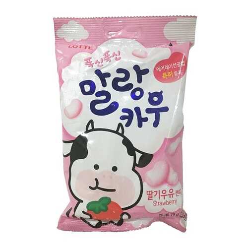 Карамель Лотте Malang Cow Strawberry Milk Лотте 79 г Южная Корея в ЭССЕН