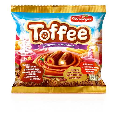 Мягкая карамель Победа Вкуса Toffee в шоколаде 2 вида в ЭССЕН