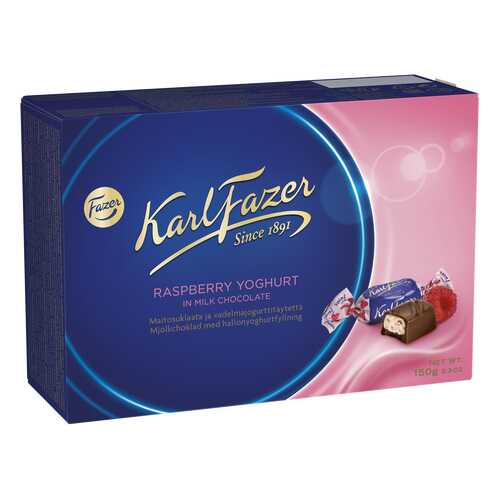 Шоколадные конфеты Karl Fazer с начинкой из малинового йогурта 150 г в ЭССЕН
