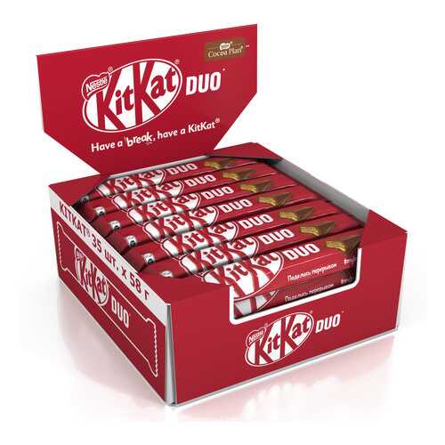 Молочный шоколад Kit Kat с хрустящей вафлей 35 штук по 58 г в ЭССЕН