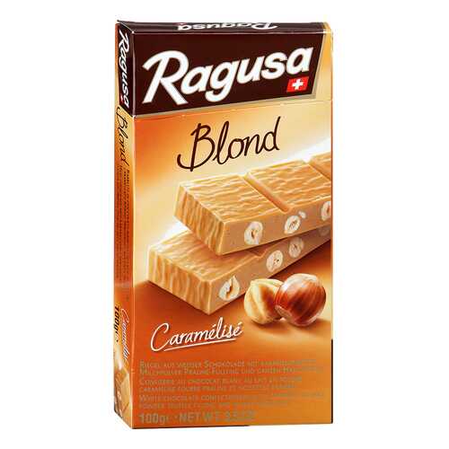 Шоколад белый Ragusa Blond с трюфельной начинкой и целыми лесными орехами 100 г в ЭССЕН