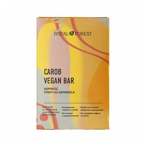 Шоколад Carob Vegan Bar Абрикос, урбеч абрикосовый Royal Forest 50 г в ЭССЕН