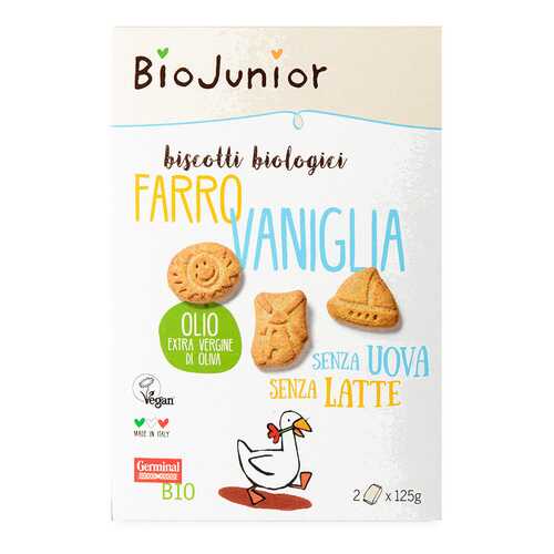 Печенье BioJunior из спельты с ванилью bio 250 г в ЭССЕН