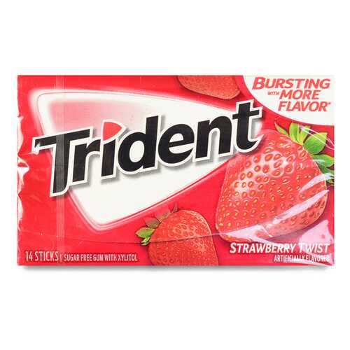Жевательная резинка TRIDENT Strawberry Twist, 18 пластинок США в ЭССЕН