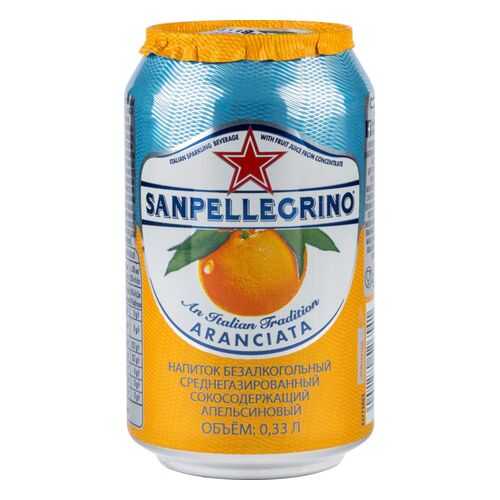 Напиток Sanpellegrino апельсиновый среднегазированный жестяная банка 0.33 л в ЭССЕН